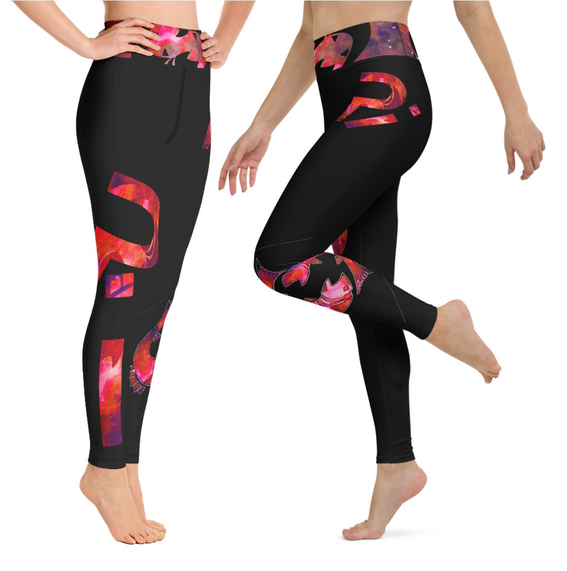 Activewear Yoga Leggings- Pisces. Grey High Waist Gym Pants. WickedYo.